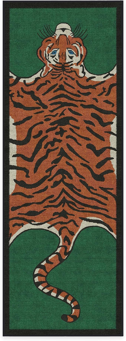 RUGGABLE x Jonathan Adler Machine Washable Modern Runner Rug – Tiger Emerald 2.5x7, Stain-Resistant, Non-Slip – Washable Rug for Hallway, Entryway, Living Room & Kitchen–with Cushioned Pad
