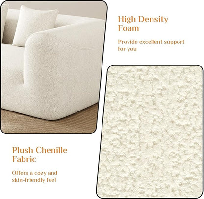 120'' Oversized Sectional Couches for Living Room Boneless Modular Sectional Sofa Plush Chenille Cloud Modular Couch Modern Sectionals with Deep Seat, No Assembly Required, 4 Seater, Beige