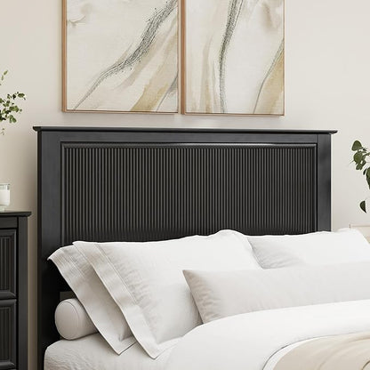 Bush Home 65-inch Full/Queen Headboard, Bedroom Furniture, Camille Collection, Onyx Birch Black