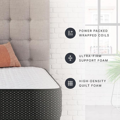 Signature Design by Ashley Limited Edition Firm 12 Inch Hybrid Mattress with Gel Memory Foam and Edge Support for Cool Sleep and Pressure Relief, Queen, Fiberglass Free, Mattress In A Box