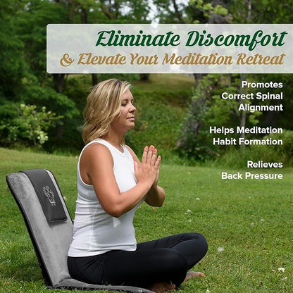 Adjustable Japanese Floor Chair for Adults - Meditation Chair with Back Support for Seating, Yoga & Gaming | Foldable Backjack Floor Chair with 6 Recline Positions, Thick Padding & Vegan