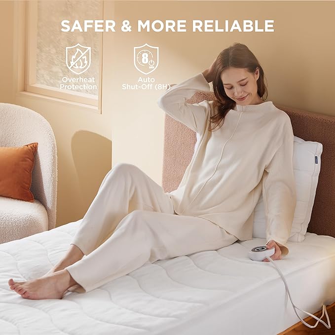 Bedsure Heated Mattress Pad Full - Bed Warmer with Memory & Preheat Functions, 12-Hour Auto Off & 10 Heat Settings, Single Controller, Fast Heating, Coral Fleece Electric Mattress Pad Full, 54"x75"