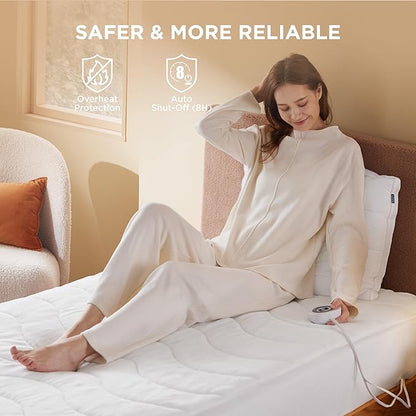 Bedsure Heated Mattress Pad Full - Bed Warmer with Memory & Preheat Functions, 12-Hour Auto Off & 10 Heat Settings, Single Controller, Fast Heating, Coral Fleece Electric Mattress Pad Full, 54"x75"