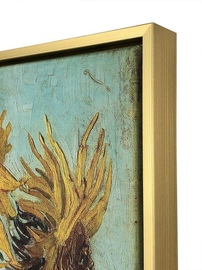 Wieco Art Framed Art Sunflower Large Canvas Prints Wall Art by Vincent Van Gogh Oil Paintings Framed Canvas Wall Art for Living Room Wall Decor Bedroom Home Office Decor