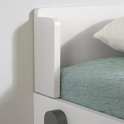 South Shore Furniture Bebble Complete Bed, Twin, Soft Gray and White