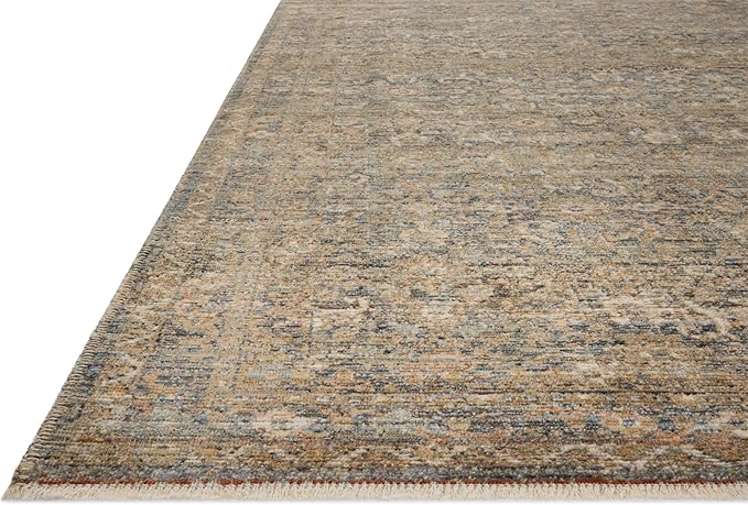 Loloi Amber Lewis Molly Collection MOL-02 Denim/Gold 6'-7" x 9'-2" Low Pile Area Rug