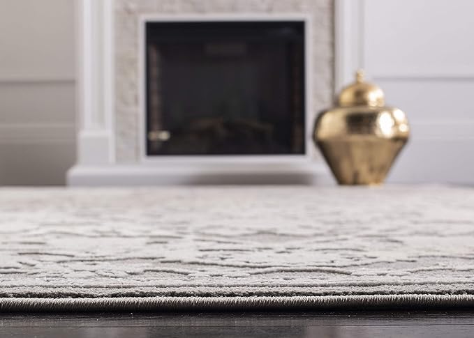 SAFAVIEH Reflection Collection Runner Rug - 2'3" x 6', Dark Grey & Cream, Non-Shedding & Easy Cleaning, Ideal for Living Room, Bedroom (RFT665B)