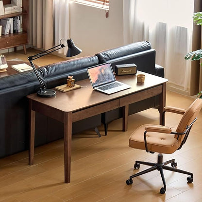 YESWOOD Vintage Solid Wood Computer Desk, Office Desk with Storage Drawers, Writing Desk for Home Office, Study 47.24" W