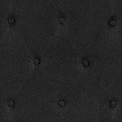 EMMA + OLIVER Tufted Upholstered King Size Headboard in Black Fabric