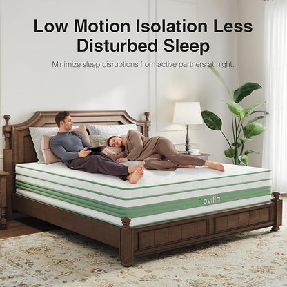 Novilla King Size Mattress 14 inch, King Size Hybrid Mattress in a Box with Motion Isolation,Gel Memory Foam with Pocket Springs for Support & Pressure Relief, Medium Firm Pillow Top Mattresses