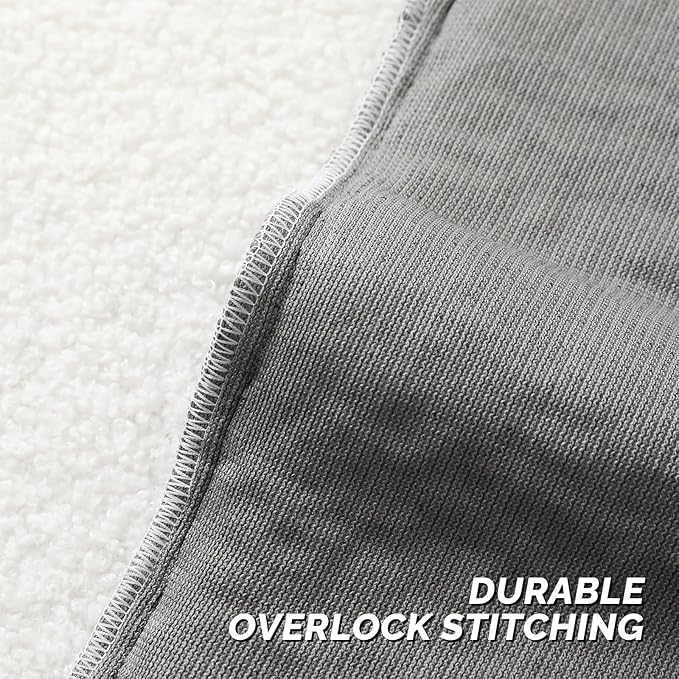 FUTEI Charcoal Throw Pillow Covers 18x18 Inch Set of 2,Furry Faux Fur Teddy Boucle Textured Cushion Covers,Soft Fluffy Decorative Pillow Case,Home Decor for Couch Bed Living Room Office Car