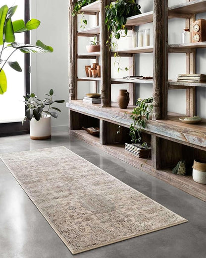 Loloi Teagan Collection TEA-03 Ivory/Sand 2'-8" x 7'-6" Runner Rug, Large, Soft Neutral Rug, High-Traffic for Living Room, Bedroom, Home Office, Dining Area