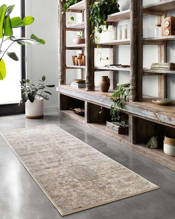 Loloi Teagan Collection TEA-03 Ivory/Sand 9'-9" x 13'-6" Area Rug, Large, Soft Neutral Rug, High-Traffic for Living Room, Bedroom, Home Office, Dining Area