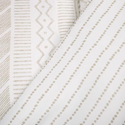 Lush Decor Hygge Geo Reversible 5 Piece Comforter Set, Full/Queen, Taupe & White