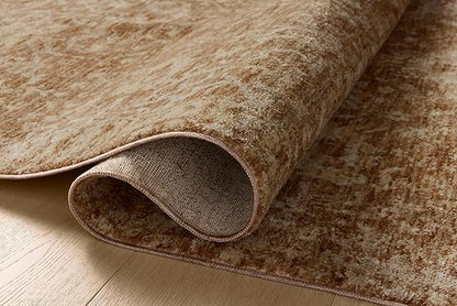 Loloi Magnolia Home by Joanna Gaines Junie Collection JUE-01 Clay/Natural 5'-3" x 7'-6", .38" Pile Height, Area Rug