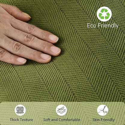 ZWJD Olive Green Pillow Covers 12x20 Set of 2 Chenille Throw Pillow Covers with Elegant Design Soft and Luxurious Decorative Throw Pillows for Couch, Bed, and Home Decor
