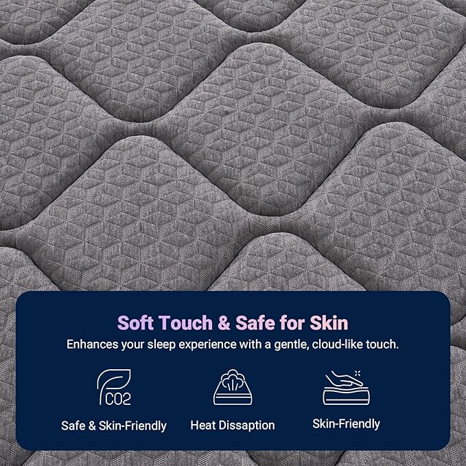 Avenco 14 Inch Twin Mattress, Hybrid Mattress with Smarts Coil™ Pocket Springs for Targeted Support and NanoGel™ Memory Foam for Cool Night Sleep, Motion Isolation for Couples, CertiPUR-US Certified