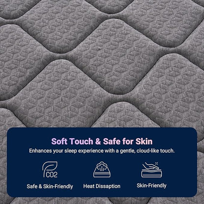 Avenco 12 Inch King Size Mattress, Hybrid Mattress with Smarts Coil™ Pocket Springs for Targeted Support and NanoGel™ Memory Foam for Cool Night Sleep & Motion Isolation, CertiPUR-US Certified