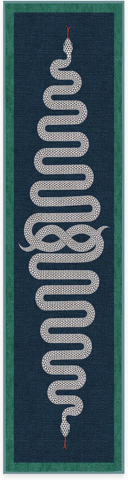 RUGGABLE x Jonathan Adler Machine Washable Modern Runner Rug – Venom Sapphire 2.5x10, Stain-Resistant, Non-Slip – Washable Rug for Hallway, Entryway, Living Room & Kitchen–with Standard Pad