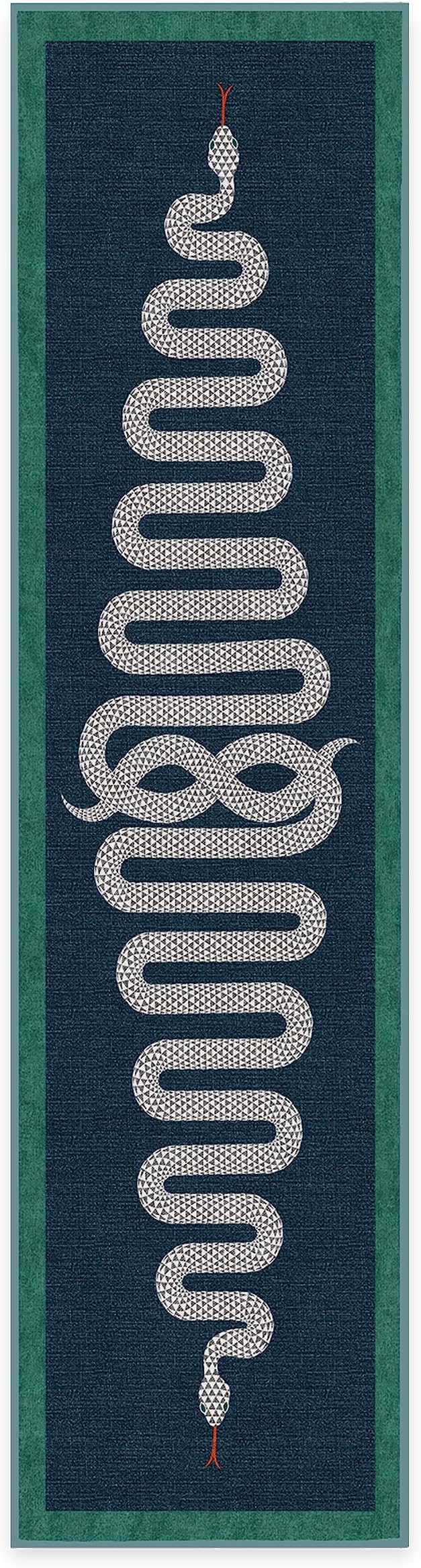 RUGGABLE x Jonathan Adler Machine Washable Modern Runner Rug – Venom Sapphire 2.5x10, Stain-Resistant, Non-Slip – Washable Rug for Hallway, Entryway, Living Room & Kitchen–with Cushioned Pad