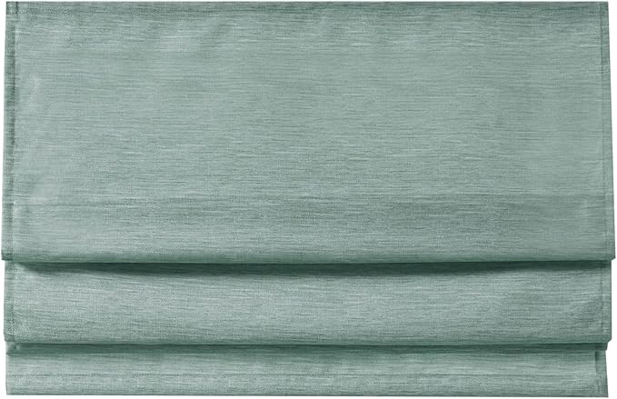 Madison Park Cordless Roman Shades Faux Silk Shade with Sheen 1-Panel Privacy, Room Darkening, Energy Efficient, Thermal Insulated Window Blind for Bedroom, Living Room Décor, 39"W x 64"L Como, Green