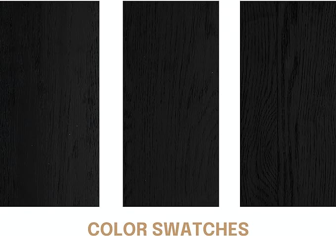 NTC Inno Wooden Bed Frame with Headboard, Solid Oak and Rubber Wood Foundation with Silent Slats and Wood Central Supports, 1000 Lb Capacity, Effortless Assembly, King - Burnt Black