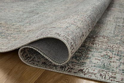 Loloi Chris Loves Julia Jules Collection JUL-08 Emerald/Antique Ivory 8'-6'' x 11'-6'', .13" Pile Height, Area Rug