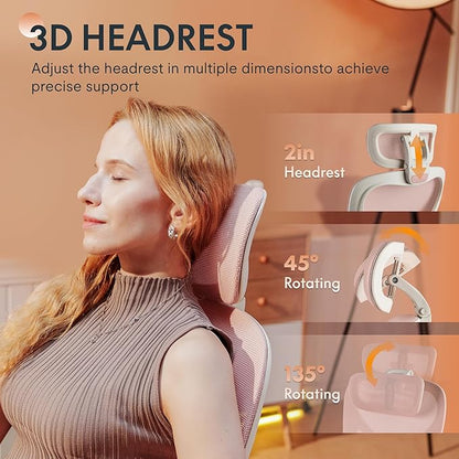 FLEXISPOT Foldex Ergonomic Office Chair, Folding Chair for Small Spaces with Lumbar Support, Flip-up Armrests, 3D Headrest, Desk Chairs with Footrest for Work,Video Game (Foam Seat, Cream)