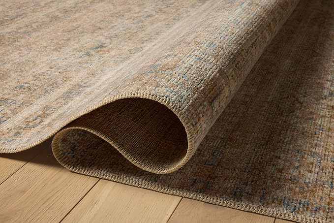 Loloi Amber Lewis Molly Collection MOL-01 Natural/Denim 11'-6" x 15'-6" Low Pile Area Rug