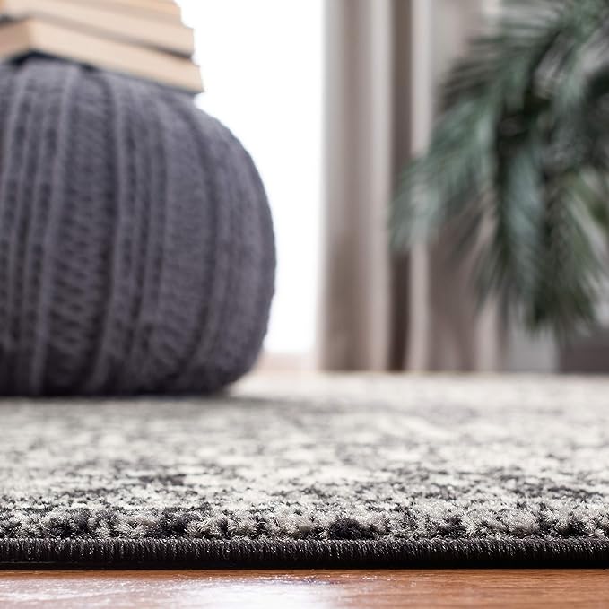 SAFAVIEH Evoke Collection 11' x 15' Black / Grey EVK256R Oriental Distressed Non-Shedding Living Room Bedroom Dining Home Office Area Rug