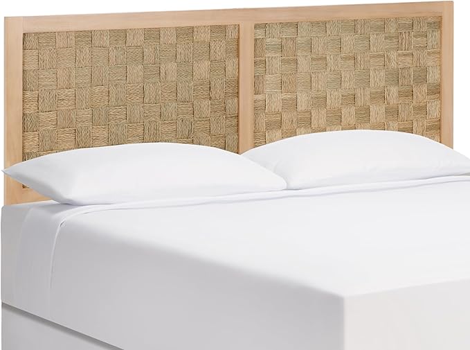 SAFAVIEH Home Collection Halvor Rattan King Size Headboard Light Brown Frame & Natural Brown
