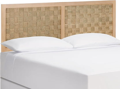 SAFAVIEH Home Collection Halvor Rattan King Size Headboard Light Brown Frame & Natural Brown