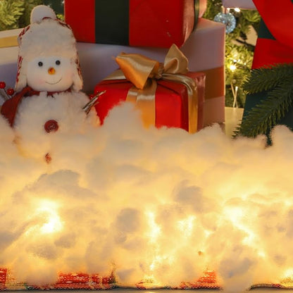 JOYIN 1 LB Fake Snow Cotton Christmas Decorations, Soft Snow Blanket for Christmas Village Accessories Indoor Winter Artificial White Clouds Craft Indoor Home Decor Tree Snowman Scene Display