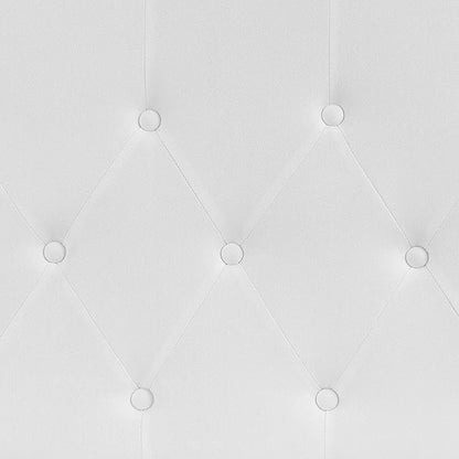 EMMA + OLIVER Tufted Upholstered King Size Headboard in White Fabric