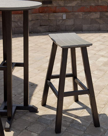 POLYWOOD 2012-FWHAR Contempo Bar Height Saddle Seat Barstool, White Frame, Aruba