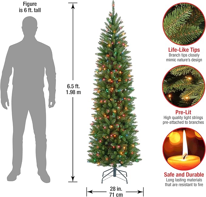 National Tree Company Artificial Christmas Tree and Garland Bundle with Lights (6.5 Feet)