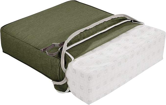 Classic Accessories Montlake FadeSafe Water-Resistant Patio Cushion Set, 23 x 23 x 5 Inch (seat), 21 x 20 x 4 Inch (back), Heather Fern