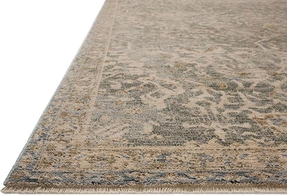 Loloi Magnolia Home by Joanna Gaines Junie Collection JUE-01 Blue/Natural 2'-0" x 3'-0", .38" Pile Height, Accent Rug