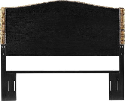 Crosley Furniture Serena Handwoven Natural Fiber Rattan Bed Headboard, Banana Leaf, Queen
