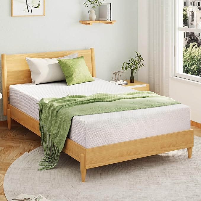 EGOHOME Twin XL Memory Foam Mattress, 5 Inch Bed Mattress in a Box with Cooling Green Tea Gel, Relieve Pressure with Medium Support, CertiPUR-US Certified, 80''L x 38''W, White