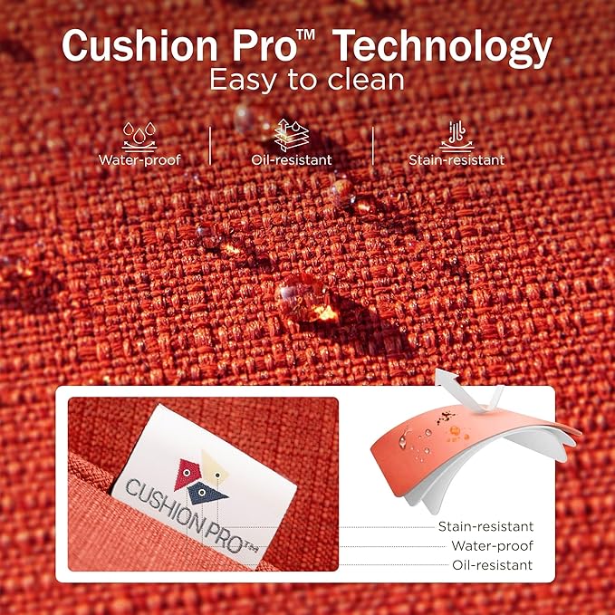 PHI VILLA Patio Furniture Set with 56" Fire Pit Table, Premium Outdoor Wicker Metal Frame Furniture with Upgraded Waterproof Thick Cushions for Porch, Poolside, Deck, and Yard