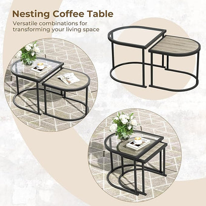 Grand patio 6-Piece Outdoor Furniture Set, 6 Seats Wicker Sofa Conversation Set with Thick Cushions and Coffee Table, for Backyard, Balcony, Garden (Peacock Blue)