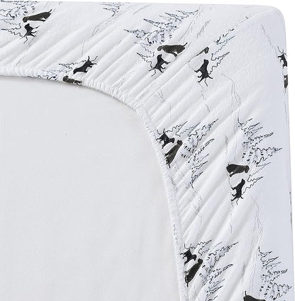 Eddie Bauer - Full Sheets, Cotton Flannel Bedding Set, Brushed For Extra Softness, Cozy Home Decor (Dog Friends White, Full)