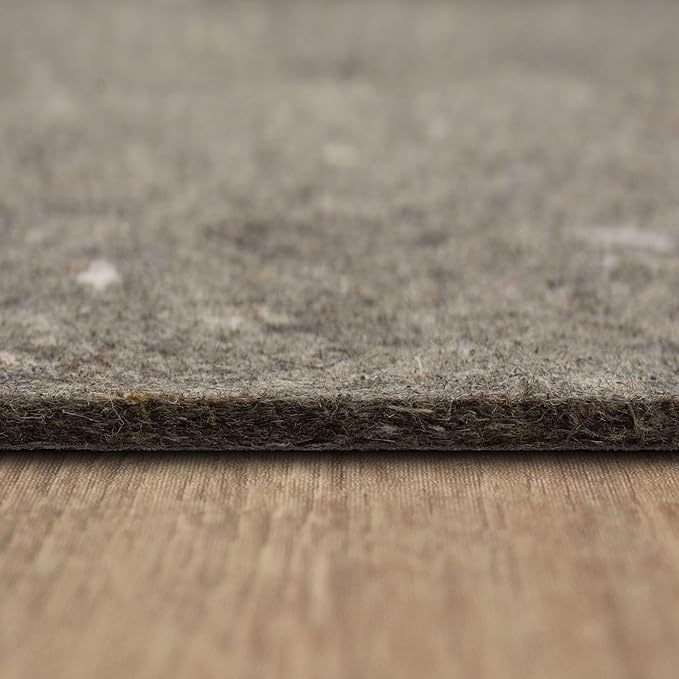 Mohawk Home 4' 11" x 7' 6" Non Slip Grip Rug Pad 3/8" Thick Dual Surface Felt Cushion + Rubber Gripper - Safe for All Floors