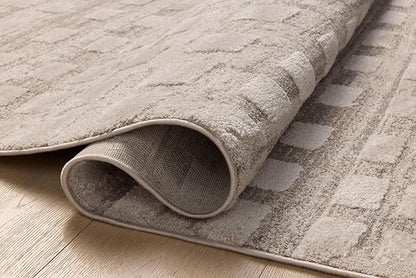 Loloi Amber Lewis Monty Collection MOT-06 Pebble/Beige 5'-3" x 7'-6", .50" Pile Height, Accent Rug