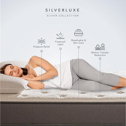 EPITEX Silverluxe Queen Hybrid Mattress 8 Inch, Gel Memory Foam Queen Size Mattress in a Box, Individual Pocket Spring for Low Motion Transfer, Medium Firm Mattress, Gray