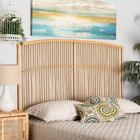 Maykoosh Bohemian Bliss Brown Rattan Modern Marvel Size Wall-Mount Headboard