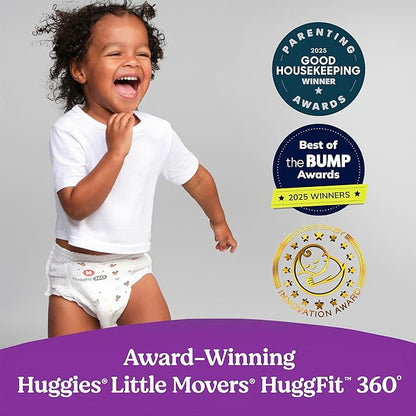 Huggies Size 3 Baby Diapers, Little Movers HuggFit 360° Baby Diapers with 360° Waistband, Size 3 (16-28 lbs), 168 Count (3 Packs of 56), Packaging May Vary