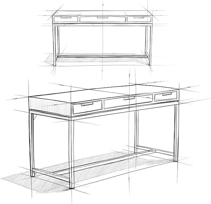 SIMPLIHOME Banting Desk - 60-Inch Wide Solid Hardwood and Metal Writing Desk in Walnut Brown, Modern Industrial Home Office Computer Table for Study with 2 Drawers and Flip-Down Keyboard Tray