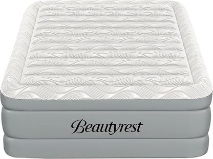 Beautyrest Luxaire, Twin Size Luxury Air Mattress, 20 Inch Height with Cool Vent Top, Smart Auto Shut-Off Pump, Puncture Resistant Ever Firm Fabric with Edge Support